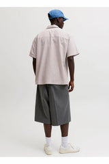 Jack & Jones Breeze Erkek Keten Karışımlı Kısa Kollu Gömlek 12288594 - Bej