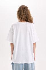 DeFacto V4136AZ Kadın T-Shirt - Beyaz