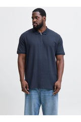 JACK&JONES JJEAUSTIN ZIP POLO SS NOOS PLS 12284618 - Koyu Lacivert