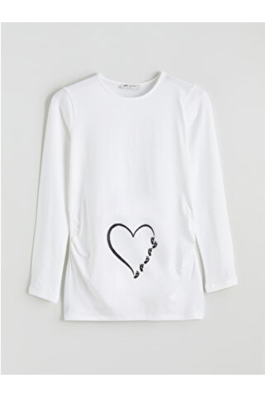 LC Waikiki Kadın Uzun Kollu T-Shirt W5MV32B8 - Beyaz