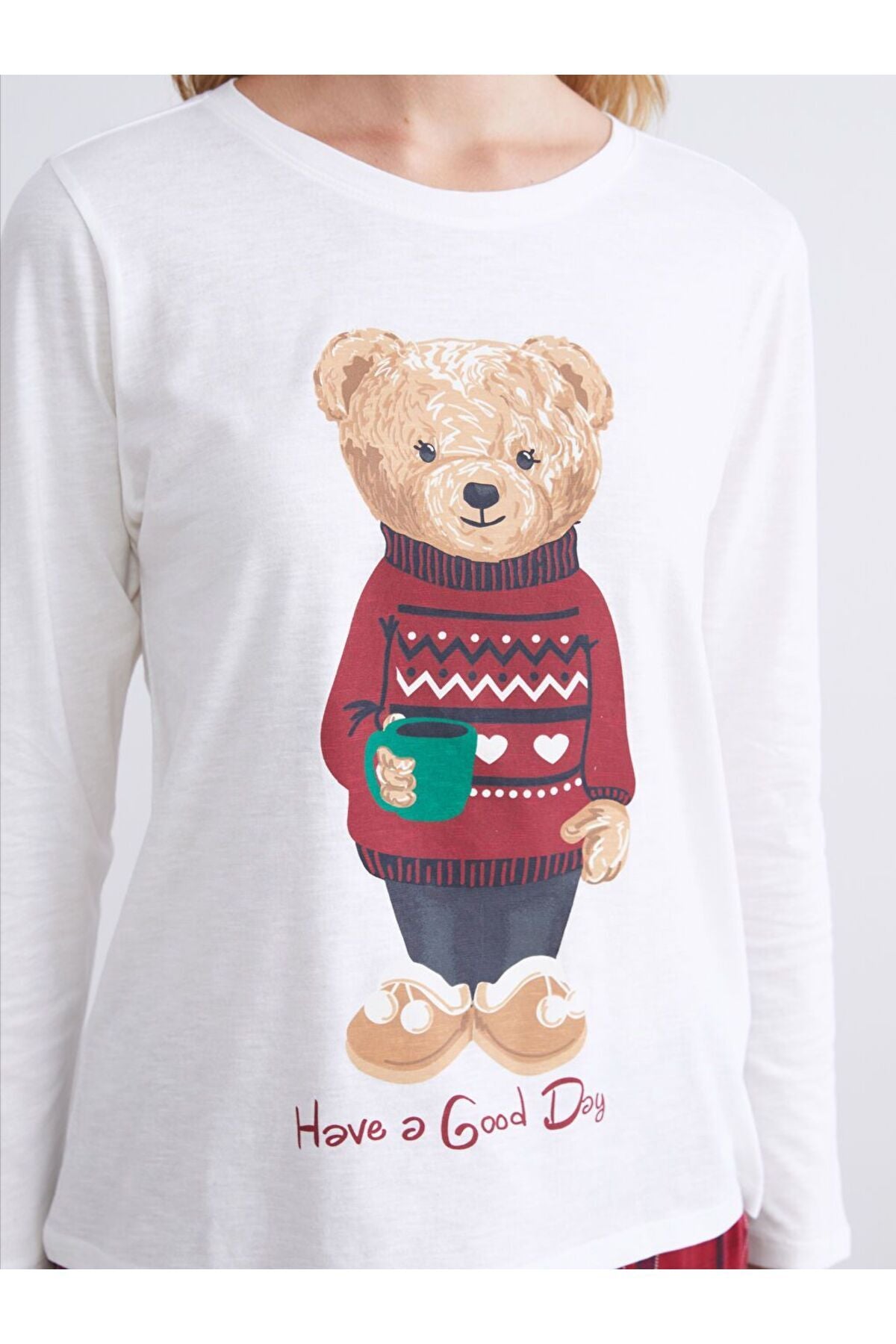 LC Waikiki Kadın Pijama Takımı W5FE07D8 - Bordo