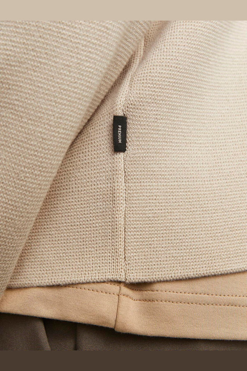 JACK&JONES JJELEGACY BLOCKING SWEAT HOOD NOOS 12271403 - Açık Krem