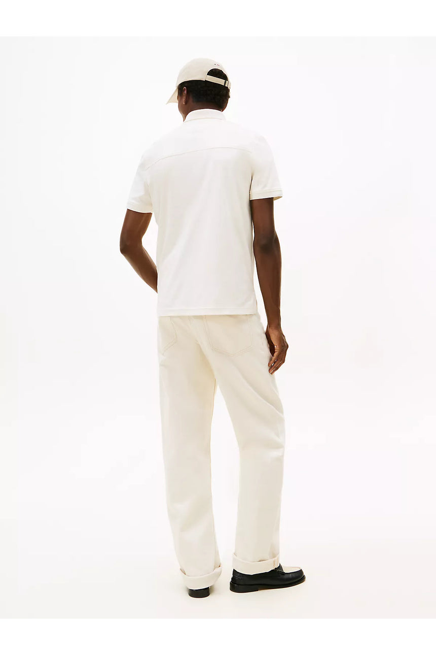 Tommy Hilfiger Erkek LIQUID COTTON RWB ZIP REG POLO MW0MW41613 - Sarı