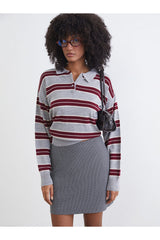 LCW KADIN W5NF84B8 KZK,BERSTRIPED-TR - Gri