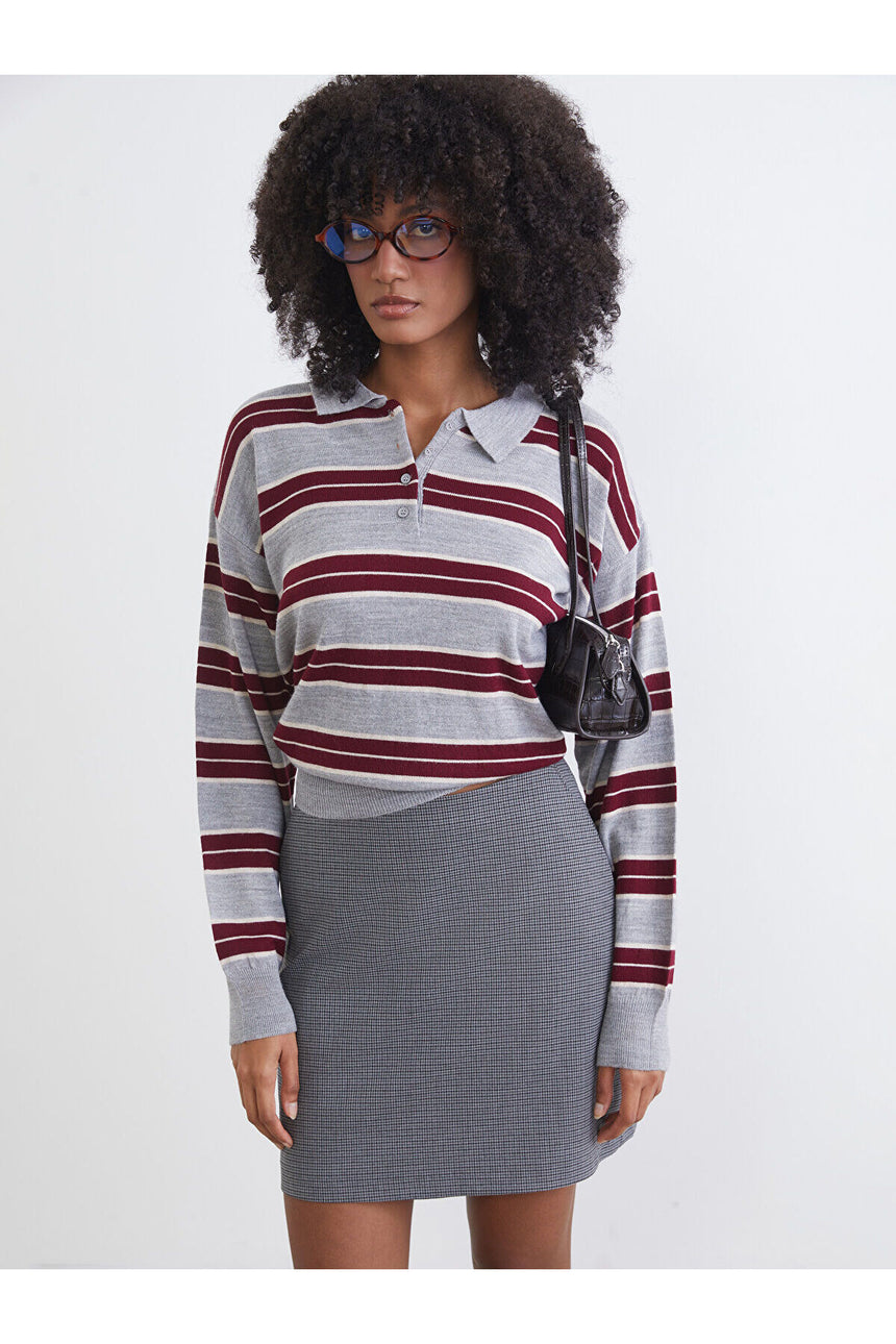 LCW KADIN W5NF84B8 KZK,BERSTRIPED-TR - Gri