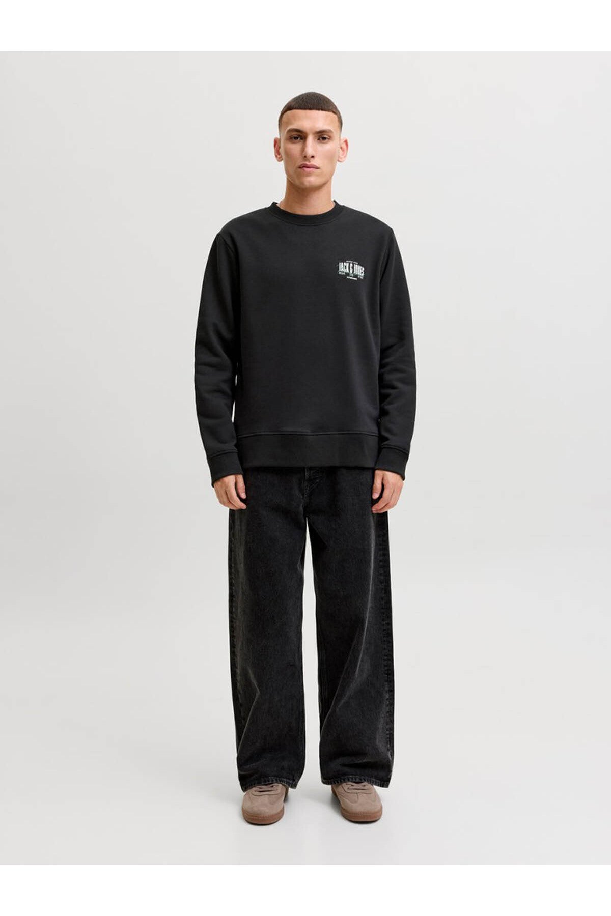 Jack & Jones Aero Erkek Sweatshirt 12298492 - Siyah