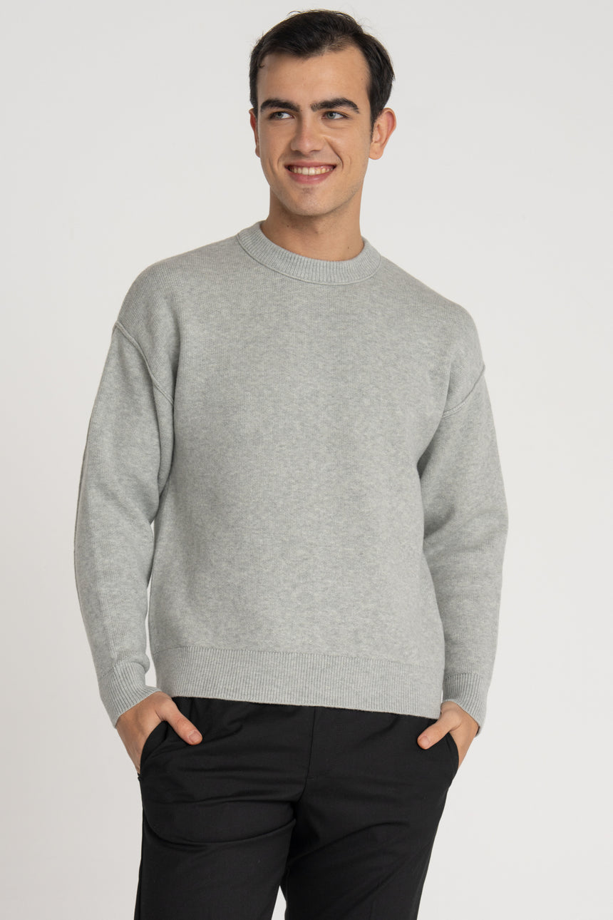 JACK&JONES JORVESTERBRO SWEAT QUARTER ZIP HN NOOS 12268183 - Açık Gri