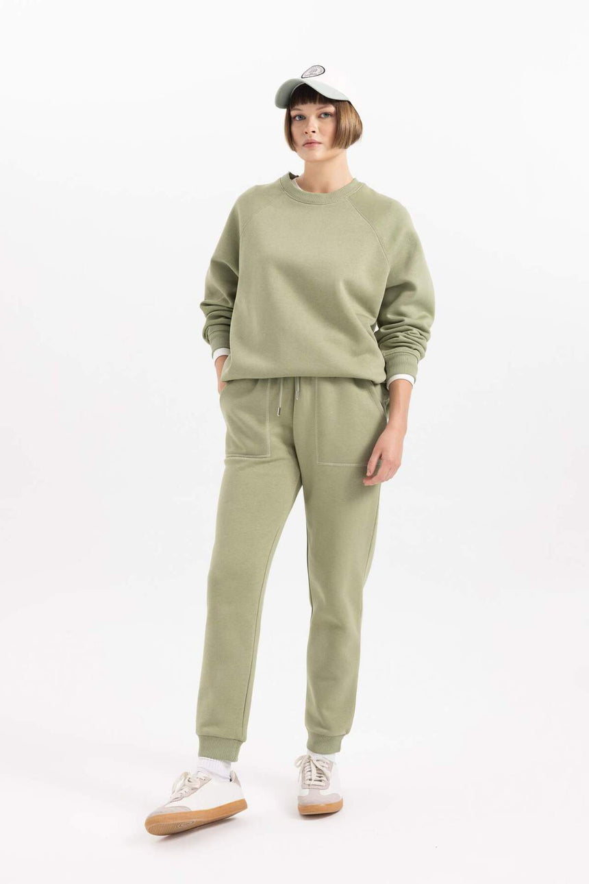 Defacto Kadın Sweat Shirt V2697AZ - Açık Haki Yeşili