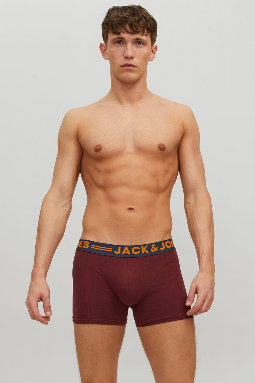 JACK&JONES JACLICHFIELD TRUNKS 3 PACK NOOS 12113943 - Koyu Kırmızı
