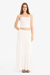Defacto Kadın Woven Skirt D5033Ax - Kırık Beyaz