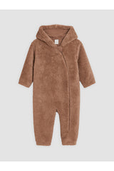 LC Waikiki Erkek Bebek Kapüşonlu Pelüş Tulum W6D502F1 - Açık Kahverengi