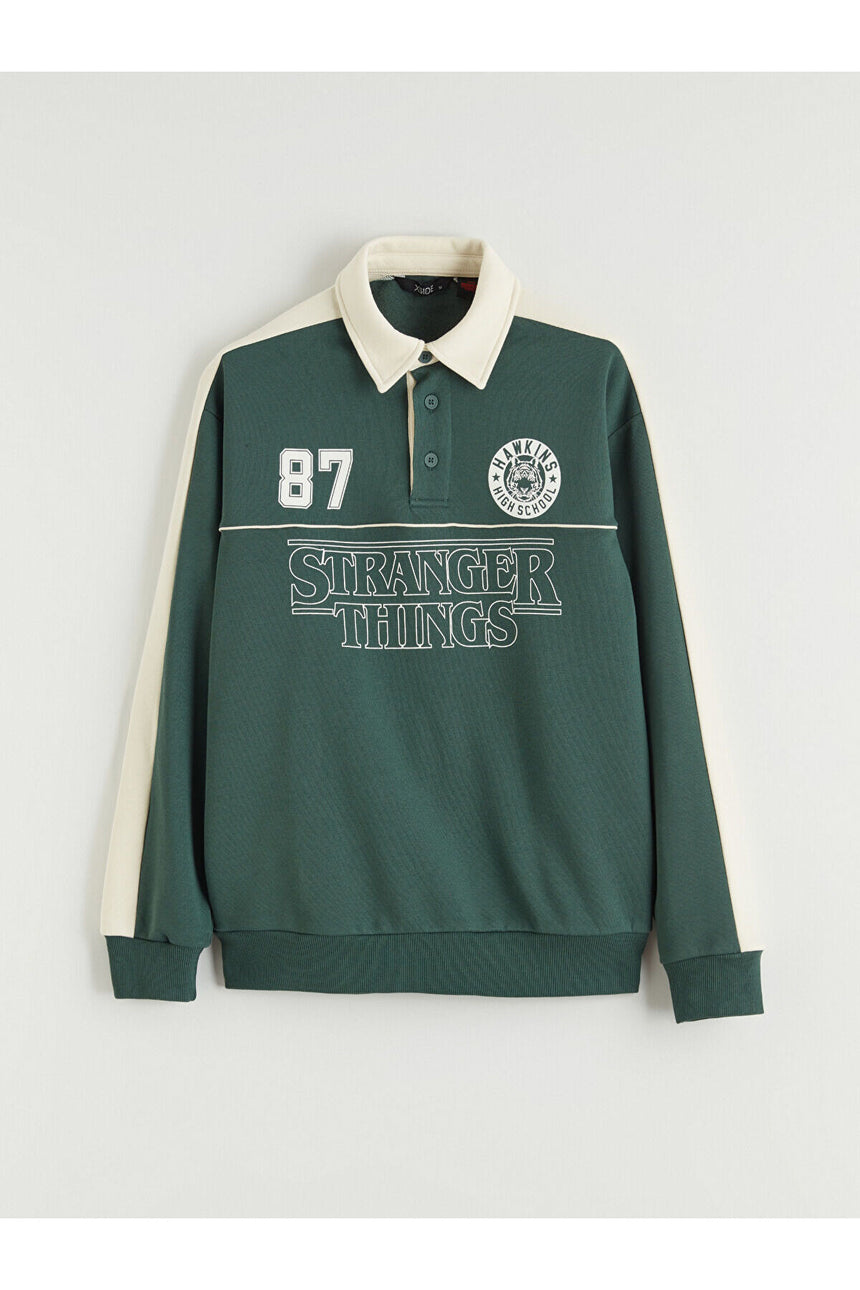 LC Waikiki Erkek Sweatshirt W5NV03B8 - Koyu Yeşil