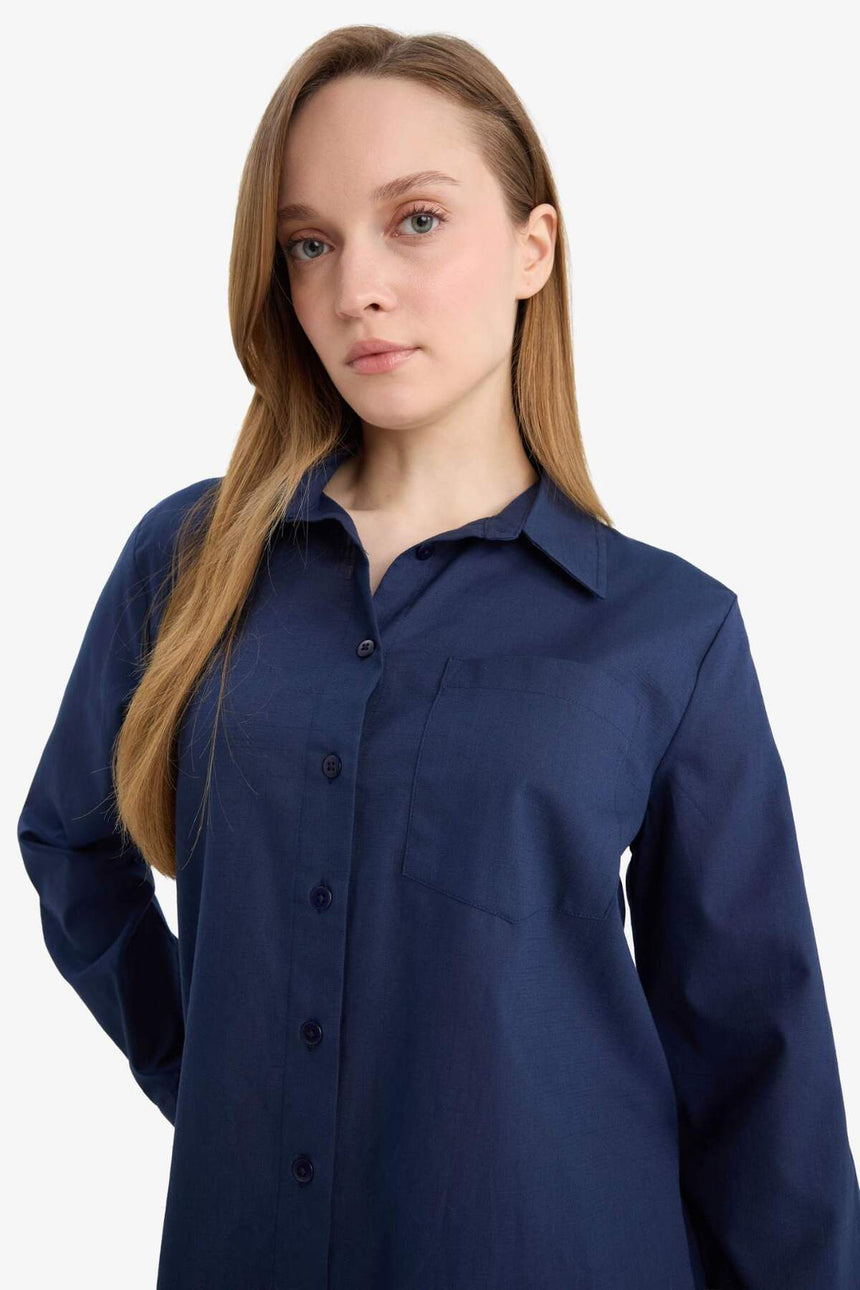 Defacto Kadın Woven Top W7734AZ - Koyu Lacivert