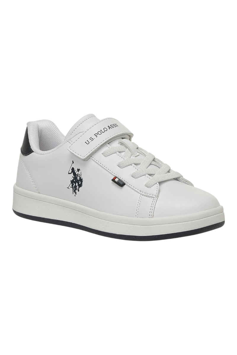 Sporline U.S. Polo Assn. beyaz ve lacivert detaylı, cırt cırtlı kadın tekstil sneaker ayakkabı