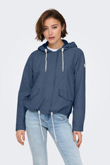 ONLY ONLSKYLAR HOOD SPRING JACKET CC OTW 15218613 - Eskitilmiş Çivit Mavisi