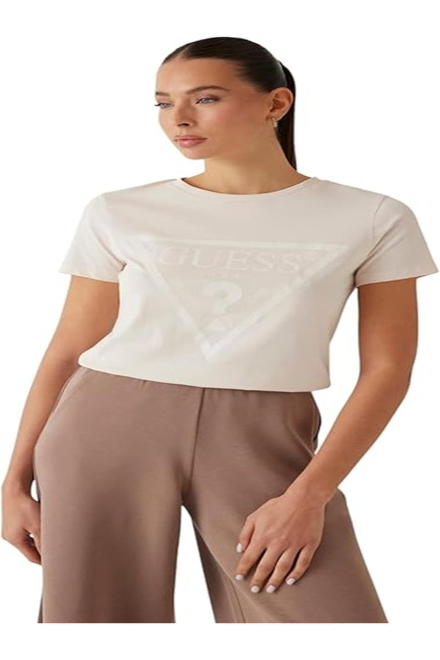 GUESS KADIN ADELE SS CN TEE V2YI07K8HM0 - Krem