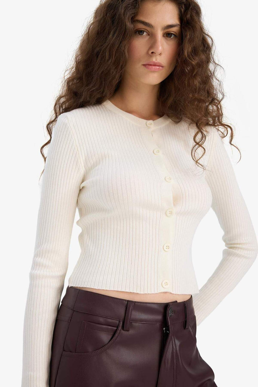 Defacto Kadın Cardigan A2076Ax - Ekru