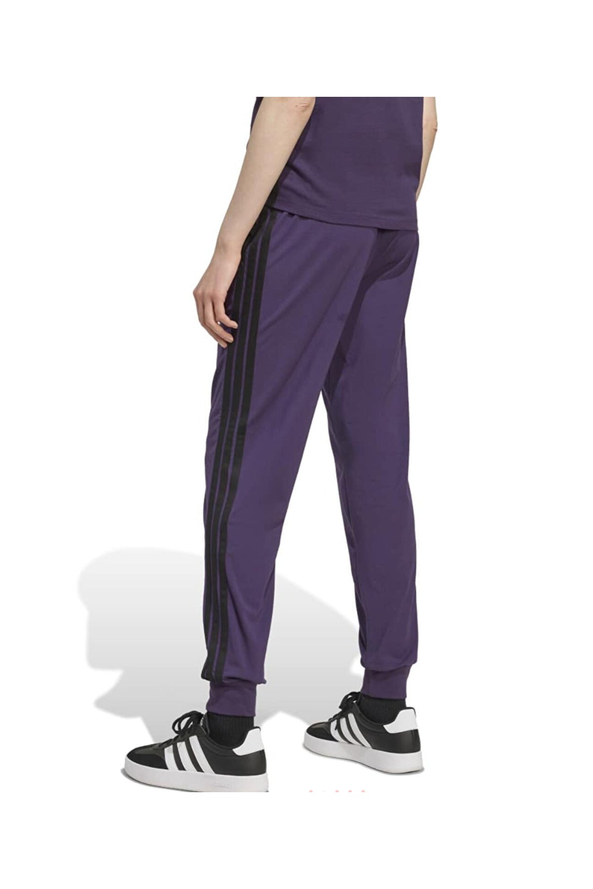 adidas 3-Stripes Single Jersey Kadın Jogger Eşofman Altı JX7591 - Mor