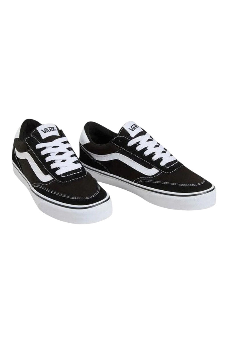 Sporline Vans Brooklyn siyah beyaz erkek sneaker, %100 tekstil malzemeden üretilmiş günlük spor ayakkabı.