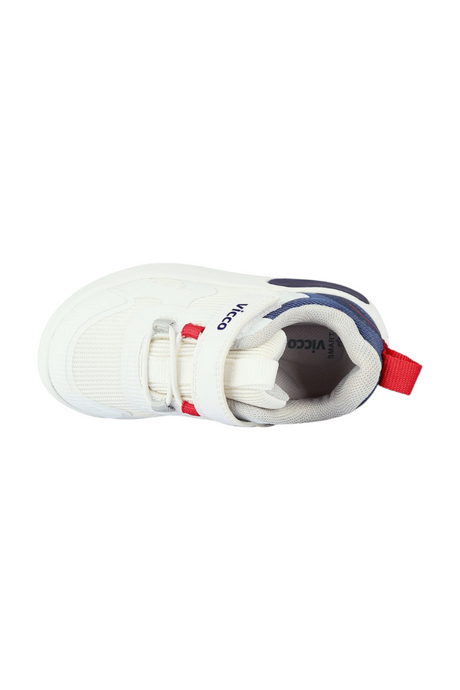 Sporline Vicco beyaz ve lacivert renkli, tekstil malzemeden üretilmiş cırt cırtlı çocuk sneaker ayakkabısı