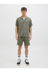 JACK&JONES JJETYSON RESORT SHIRT SS LN PLS 12289545 - Haki Yeşil