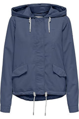 ONLY ONLSKYLAR HOOD SPRING JACKET CC OTW 15218613 - Eskitilmiş Çivit Mavisi