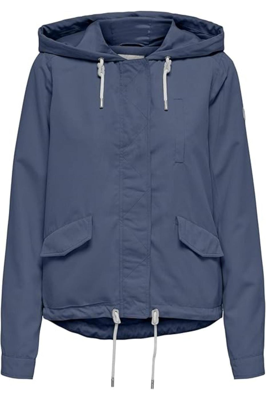 ONLY ONLSKYLAR HOOD SPRING JACKET CC OTW 15218613 - Eskitilmiş Çivit Mavisi