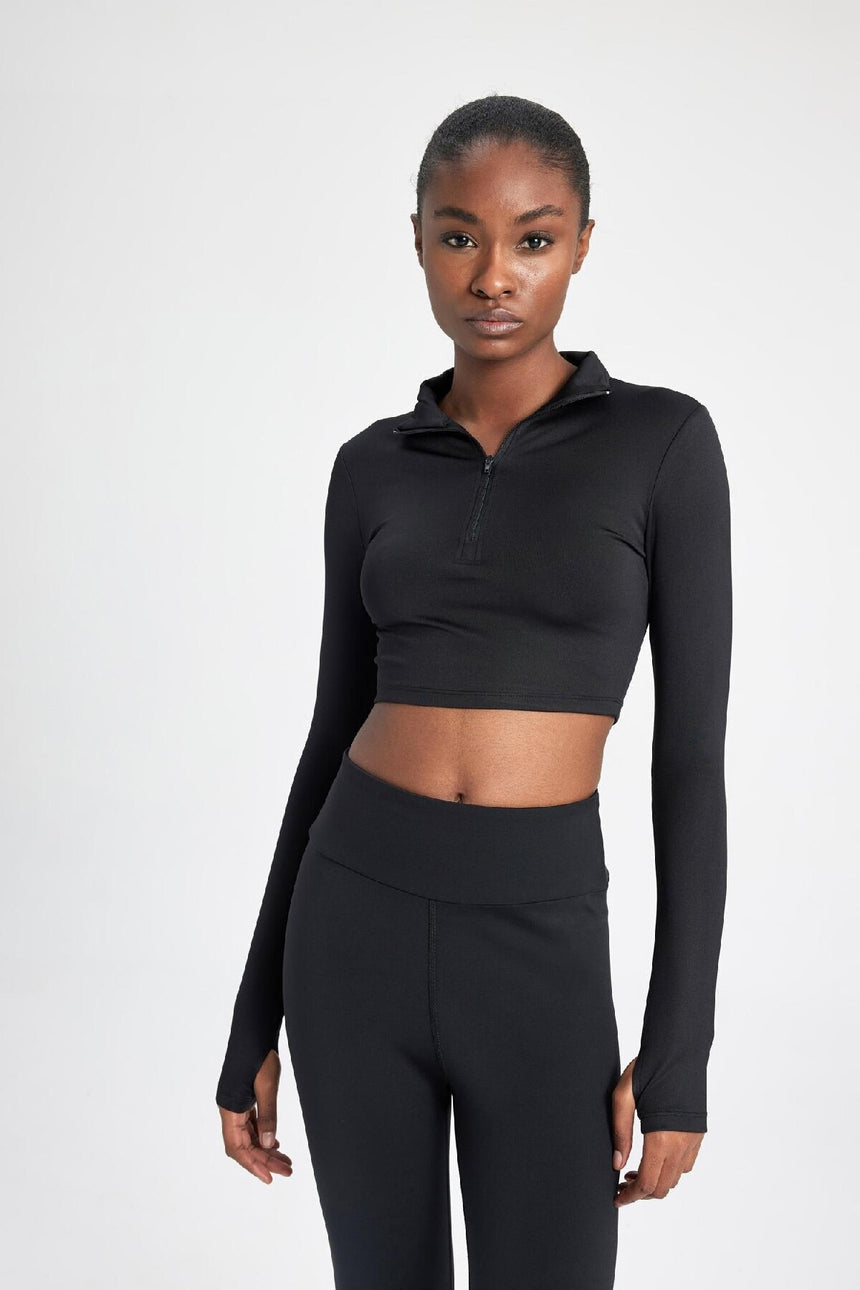 Defacto Kadın Long Sleeve T-Shirt W0343Az - Siyah