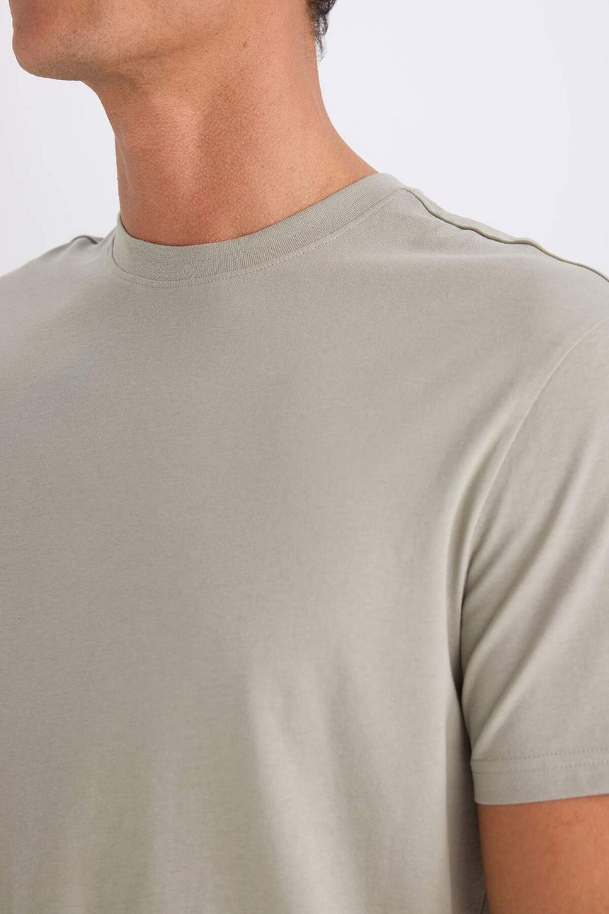 DeFacto V7699AZ Erkek T-Shirt - Açık Haki Yeşili