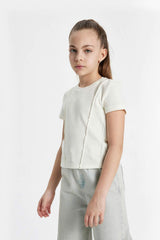 DeFacto C0104A8 Çocuk T-Shirt - Ekru