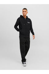 jack&jones jorvesterbro sweat zip hood 12241691 - Siyah