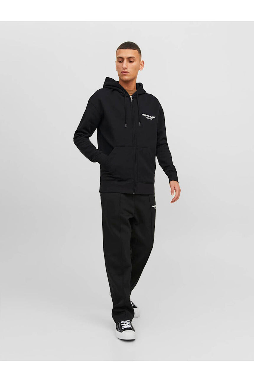jack&jones jorvesterbro sweat zip hood 12241691 - Siyah