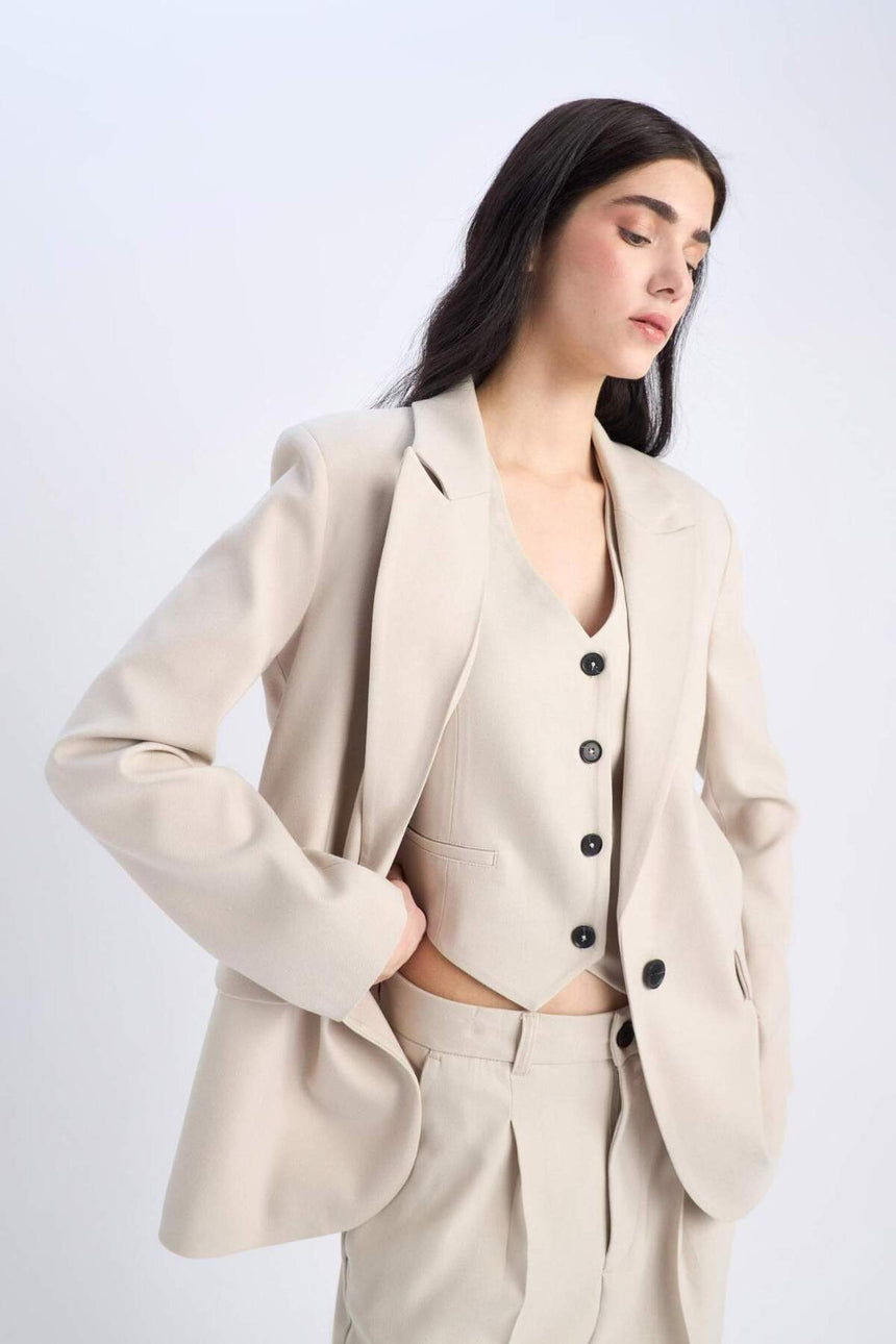 Defacto Kadın Blazer B0490Ax - Açık Kahve