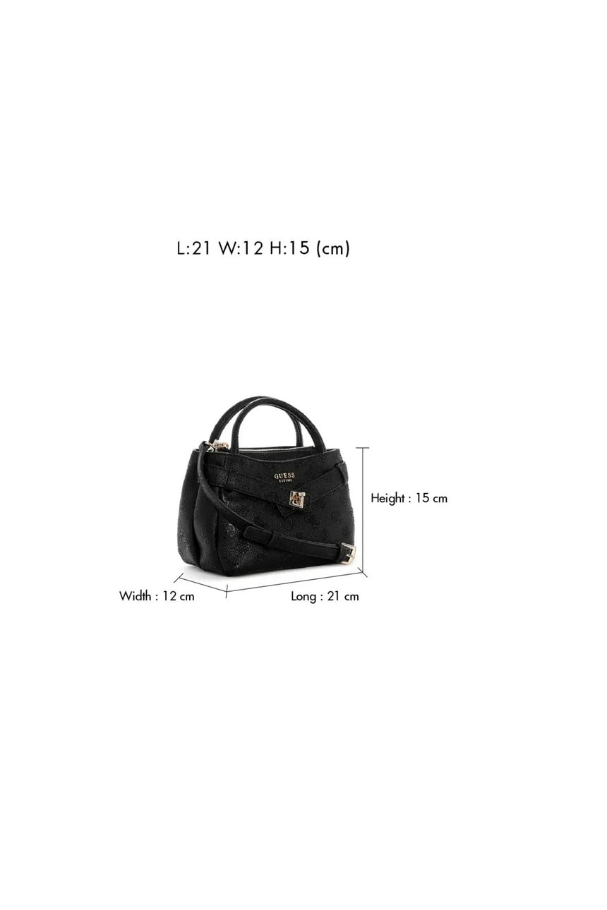 GUESS KADIN ELLA LOGO LRG GFRIEND SATCHEL HWPD9746060 - Siyah