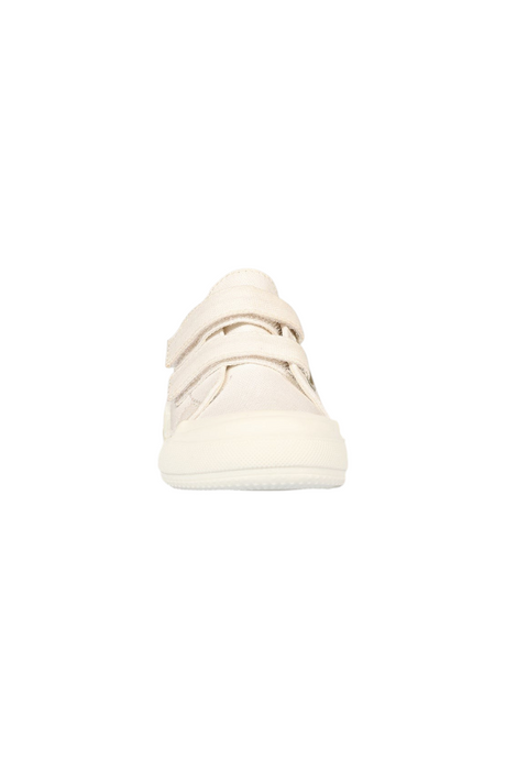 Sporline Vicco beyaz keten çocuk sneaker, cırt cırtlı tasarım ve dayanıklı taban yapısı ile günlük kullanım.