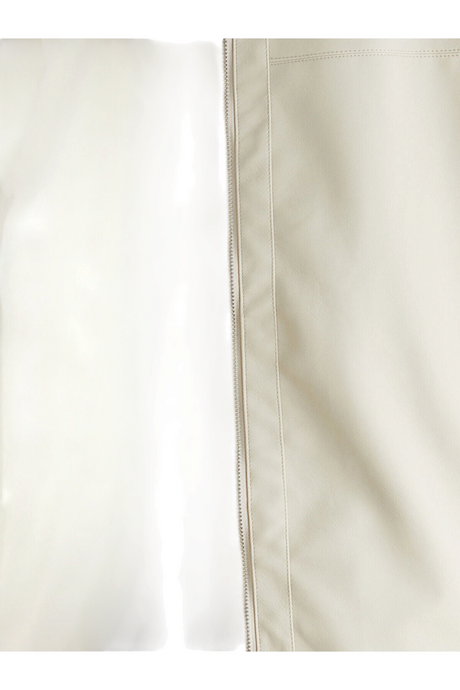 Sporline LC Waikiki erkek ceket, açık gri renkli, fermuar detaylı, %100 polyester kumaş dokusu yakın çekim.
