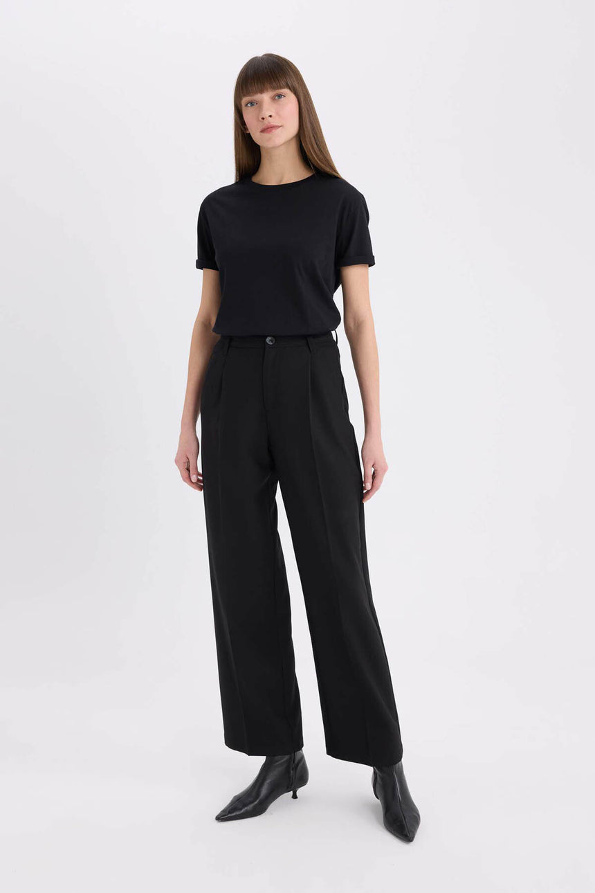 DeFacto W9584AZ Kadın T-Shirt - Siyah