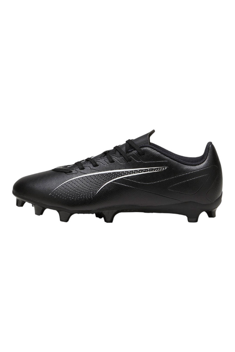 Sporline Puma ULTRA 5 PLAY FG/AG siyah beyaz erkek krampon, suni ve doğal çim zeminler için tasarlanmış futbol ayakkabısı