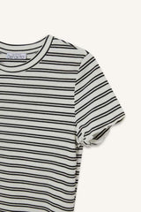 DeFacto Kadın Çizgili T-Shirt K1965AZ - Kırık Beyaz
