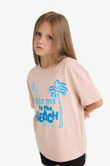 Defacto Çocuk Short Sleeve T-Shirt E0389A8 - Pembe