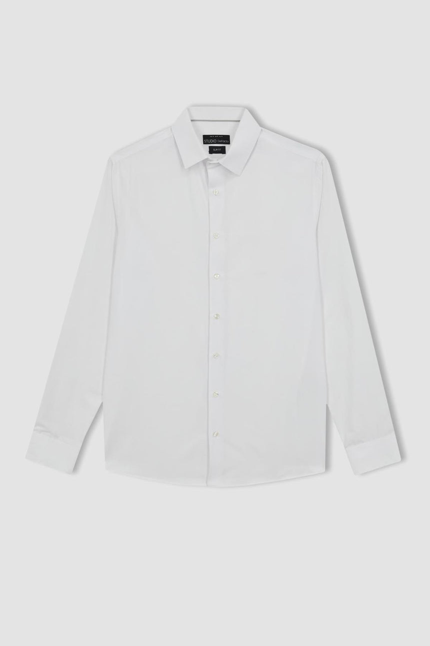 Defacto Erkek Long Sleeve Shirt R4340Az - Mor/ Beyaz