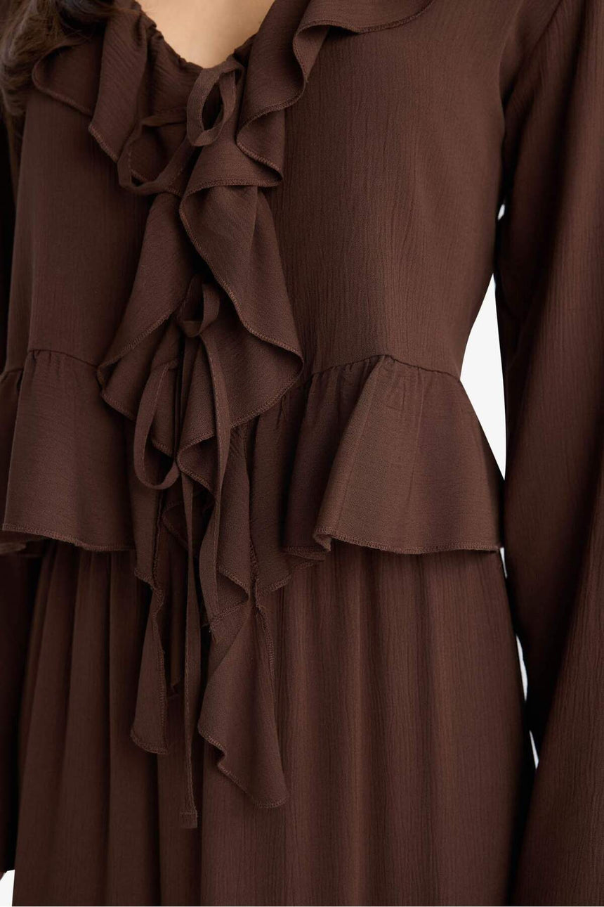 Defacto Kadın Long Sleeve Blouse E4131Ax - Kahverengi