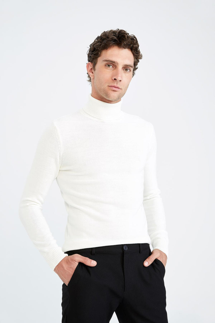 Defacto Erkek Pullover R1124Az - Ekru