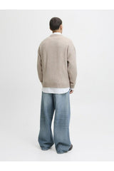 Jack & Jones Ollie Erkek Triko Kazak 12278924 - Gri / Mavi