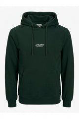 JACK&JONES PLUS JJESOHO SWEAT HOOD NOOS PLS 12279516 - Koyu Yeşil