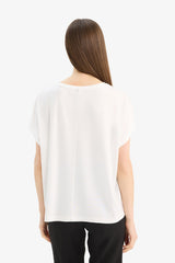 Defacto Kadın Short Sleeve T-Shirt C8807Ax - Ekru