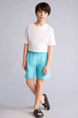 Defacto Çocuk Woven Swimming Short B7494A8 - Mavi Yeşil