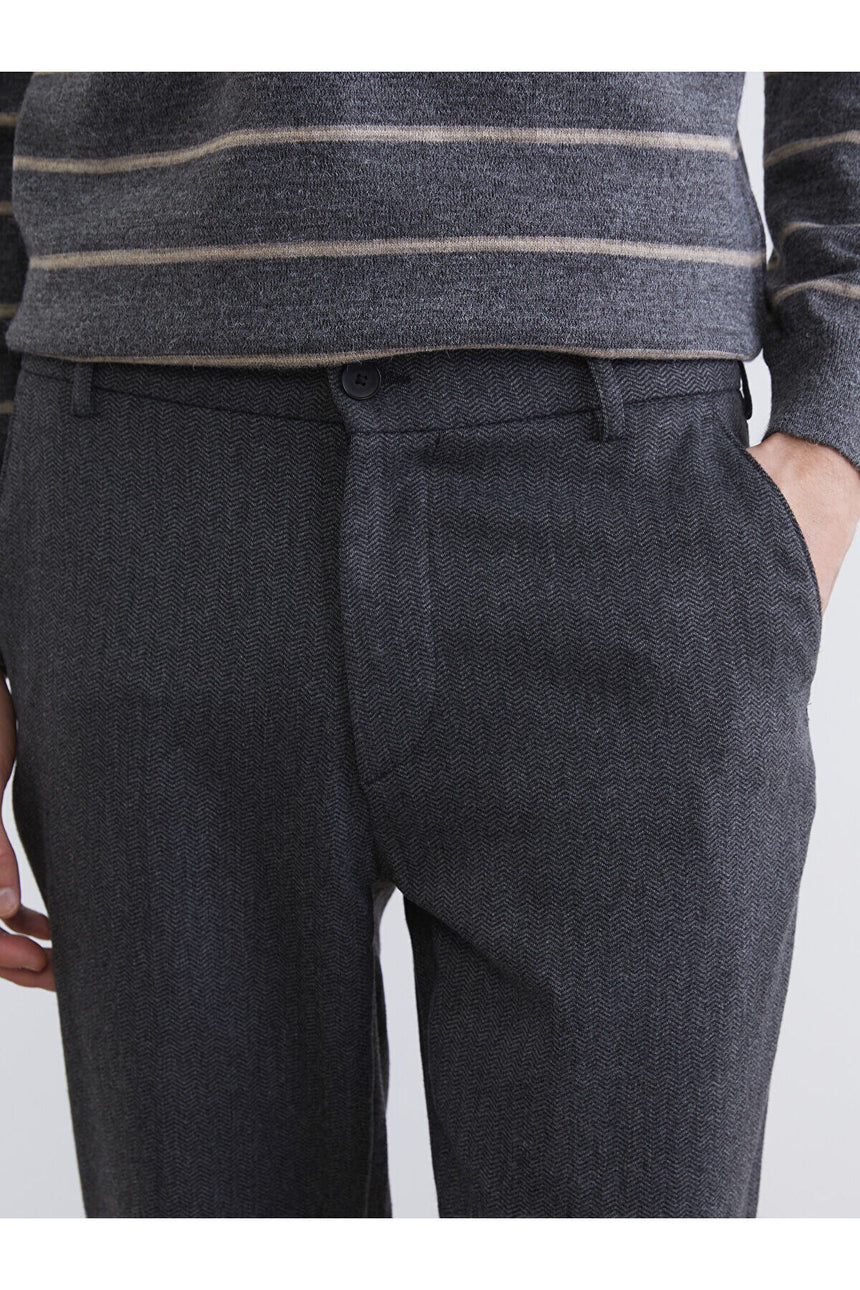LCW ERKEK W5MT04H8 PNT,MC-HERRINGBRUSHPANT-SET - Antrasit