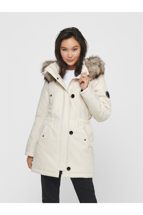 only onliris fur winter parka cc 2023 otw 15304625 - Açık Krem