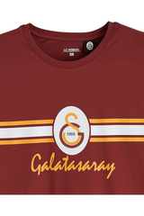 Sporline LC Waikiki kırmızı Galatasaray baskılı erkek kısa kollu pijama üstü